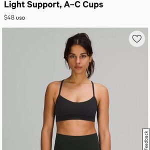 lululemon athletica Black Sports Bra with Thin Straps and Wide Elastic Band